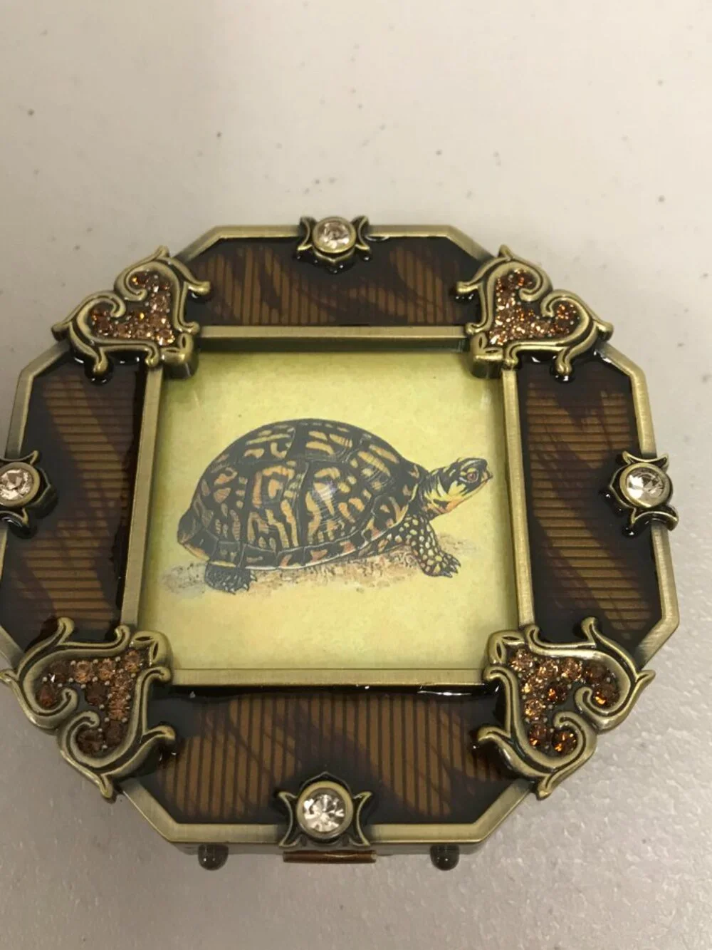 Jay Strongwater enamel frame swarowski crystal hearts tiger NIB